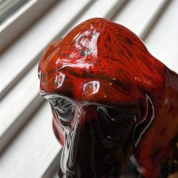 Vintage Canuck Pottery hound dog with Red Drip Glaze Coin Bank, Evangeline Ware - Picture 2 of 8